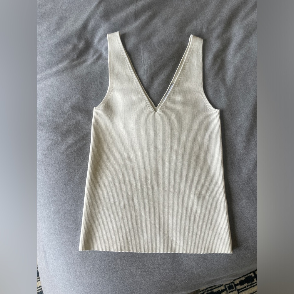 LIKE NEW - & Other Stories - Rib Knit Tank Top in Small Creamy White